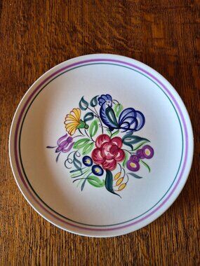 Vintage Poole handpainted rooster plate